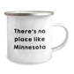 Minnesota Camping Mug, 'There's No Place Like Minnesota' Funny Quote, Gifts from Friends to Birthday Lovers, 12 oz Stainless Steel with Enamel Finish - Image 2