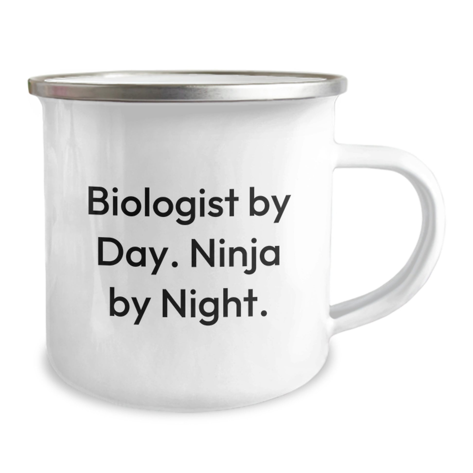 Biologist Gifts from Friends - Funny Camping Mug for Birthday, 'Biologist By Day. Ninja By Night.' - Image 2