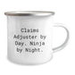 Claims Adjuster Ninja Mug, Funny Birthday Unique Gift from Friends to Men and Women, Camping Mug with Quote 'Claims Adjuster By Day. Ninja By Night.' - Image 2