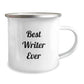 Funny Quote Writer Gifts from Friends for Graduation Unique Camping Mugs, Best Writer Ever, 12 oz Stainless Steel with Enamel Finish - Image 2