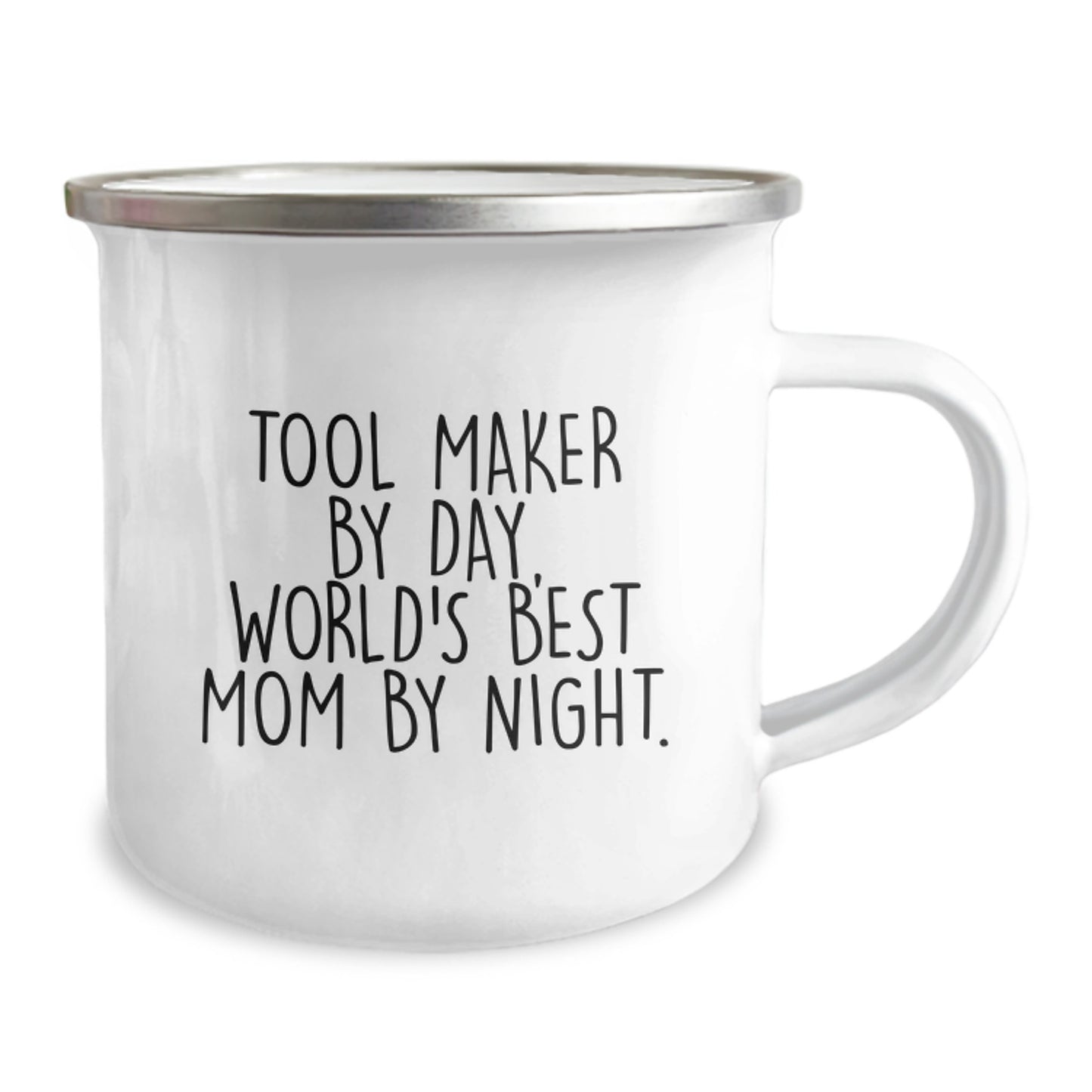 Tool Maker Gifts from Mom, Funny Quote Camping Mug for Graduation, 12 oz Stainless Steel Enamel Finish - Image 2