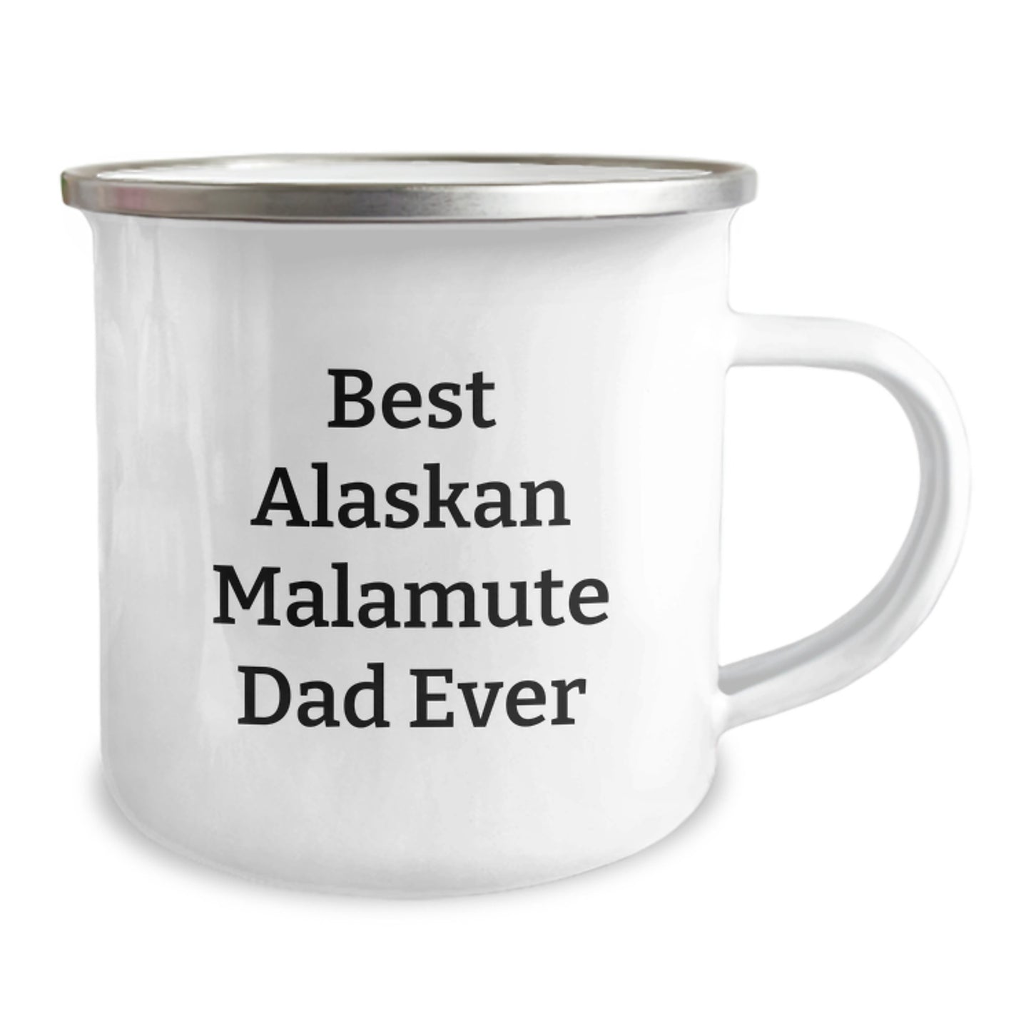 Funny Alaskan Malamute Dog Dad Gifts from Friends for Graduation Unique Camping Mugs, 'Best Alaskan Malamute Dad Ever' - 12 oz Stainless Steel with Enamel Finish - Image 2