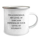 Funny Concierge Christmas Unique Gifts from Friends for Men - Camping Mug with 'I'm A Concierge. My Level Of Sarcasm Depends On Your Level Of Stupidity.' Quote - Unique Gifts for Concierge - Image 2