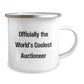 Unique Gifts for Auctioneer Friends and Family - 'Officially The World's Coolest Auctioneer' Funny Camping Mug, Christmas Unique Gifts from Men to Men, Women to Women, Friends to Friends - Image 2