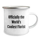 Funny Florist Gifts from Men to Friends, 'Officially The World's Coolest Florist', Camping Mug for Christmas Unique Gifts - Image 2