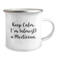 Funny Mortician Gifts from Family - Mortician Camping Mug with 'Keep Calm, I'm (almost) A Mortician' Quote for Morticians on Christmas Unique Gifts - Image 2
