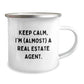 Funny Real Estate Agent Gifts for Men from Friends - Keep Calm I'm (almost) A Real Estate Agent Christmas Unique Mugs - Image 2