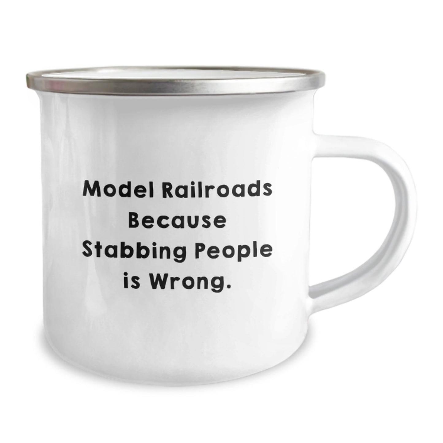 Model Railroads Enthusiast Gifts from Men for Christmas, Funny Quotes on Stainless Steel Camping Mugs, Unique Model Railroads Lovers Present - Image 2