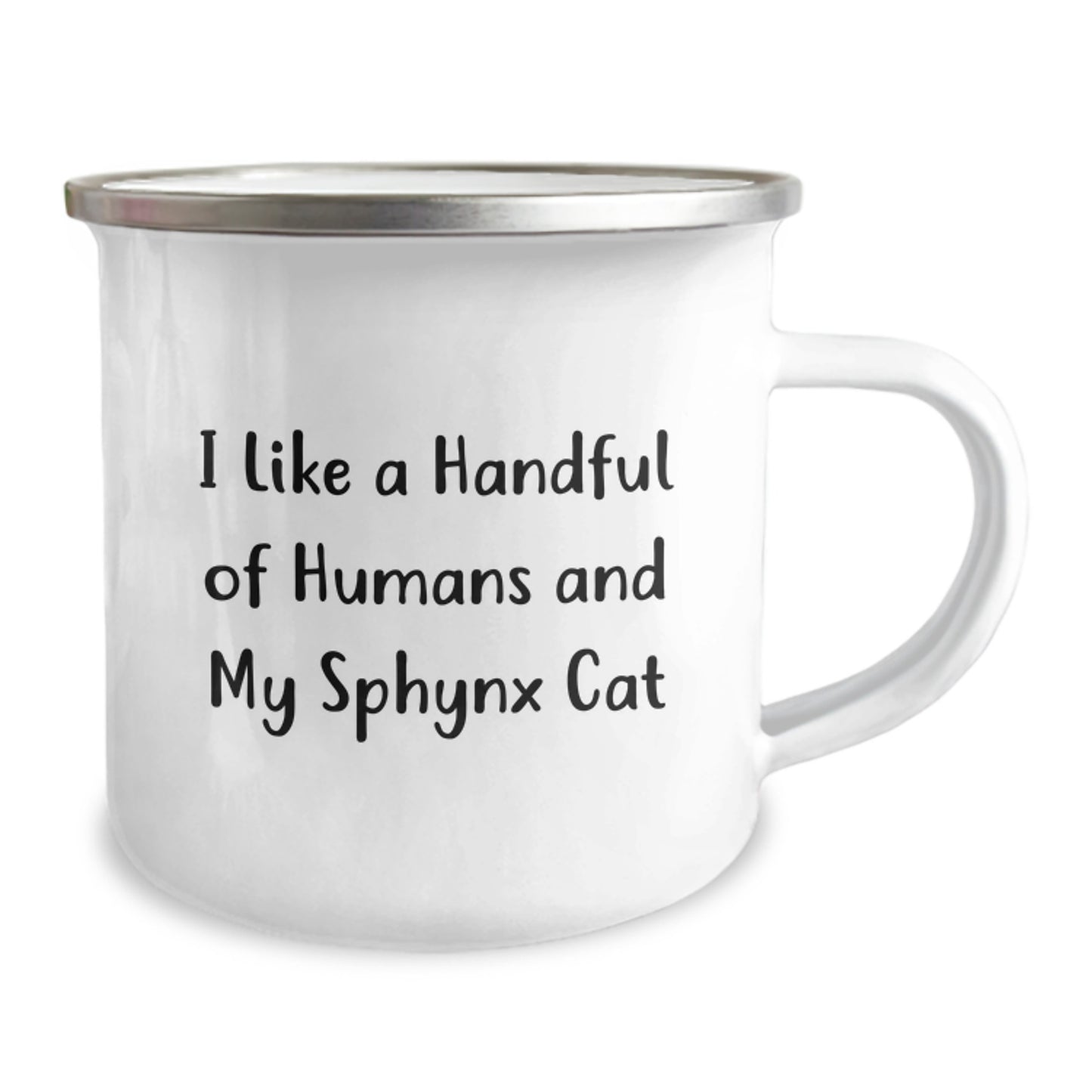 Sphynx Cat Lover's Camping Mug, Funny Quote Gifts from Friends for Sphynx Cat Owners, Graduation Unique Gifts for Her, 12 oz Stainless Steel with Enamel Finish - Image 2