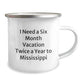 Mississippi Camping Mug, Fun Gift from Friends for Men and Women, Unique Christmas Unique Gifts for Mississippi Lovers, Six Month Vacation Twice a Year - Image 2