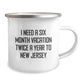 New Jersey Camping Mug, Funny Gift for Friends from New Jersey, 'I Need A Six Month Vacation Twice A Year To New Jersey' - Image 2