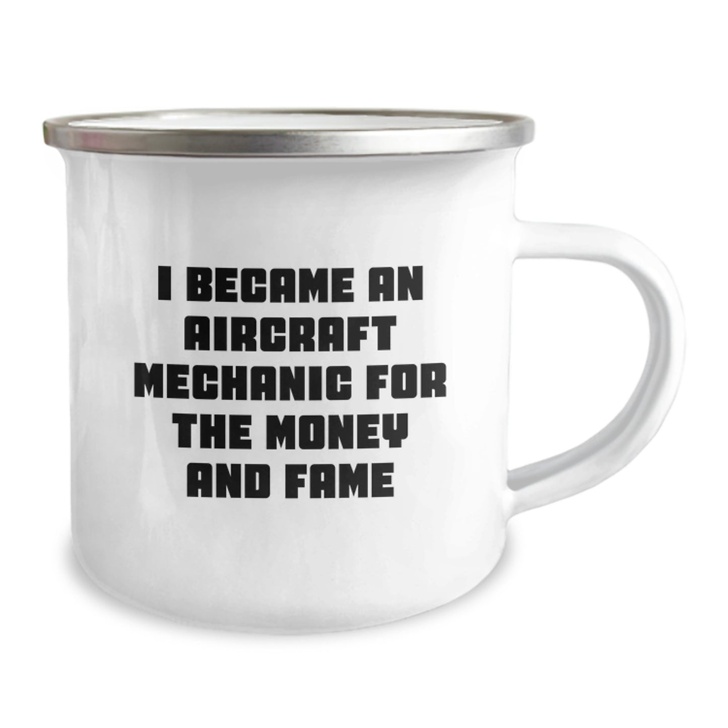 Aircraft Mechanic Humor Funny Gifts from Friends to Men Who Became Aircraft Mechanics for Money and Fame, Unique Graduation Mugs, Camping Mugs for Men, Funny Quote Mugs for Friends - Image 2