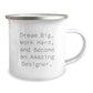 Designer Camping Mug Gifts for Men Women Friends Family - 'Dream Big, Work Hard' Christmas Unique Gifts from Friends and Family - Image 2