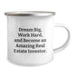 Unique Christmas Unique Gifts for Real Estate Investor Friends, Funny Inspirational Camping Mug, Gifts from Men to Real Estate Investor, Work Hard Dream Big Quote - Image 2