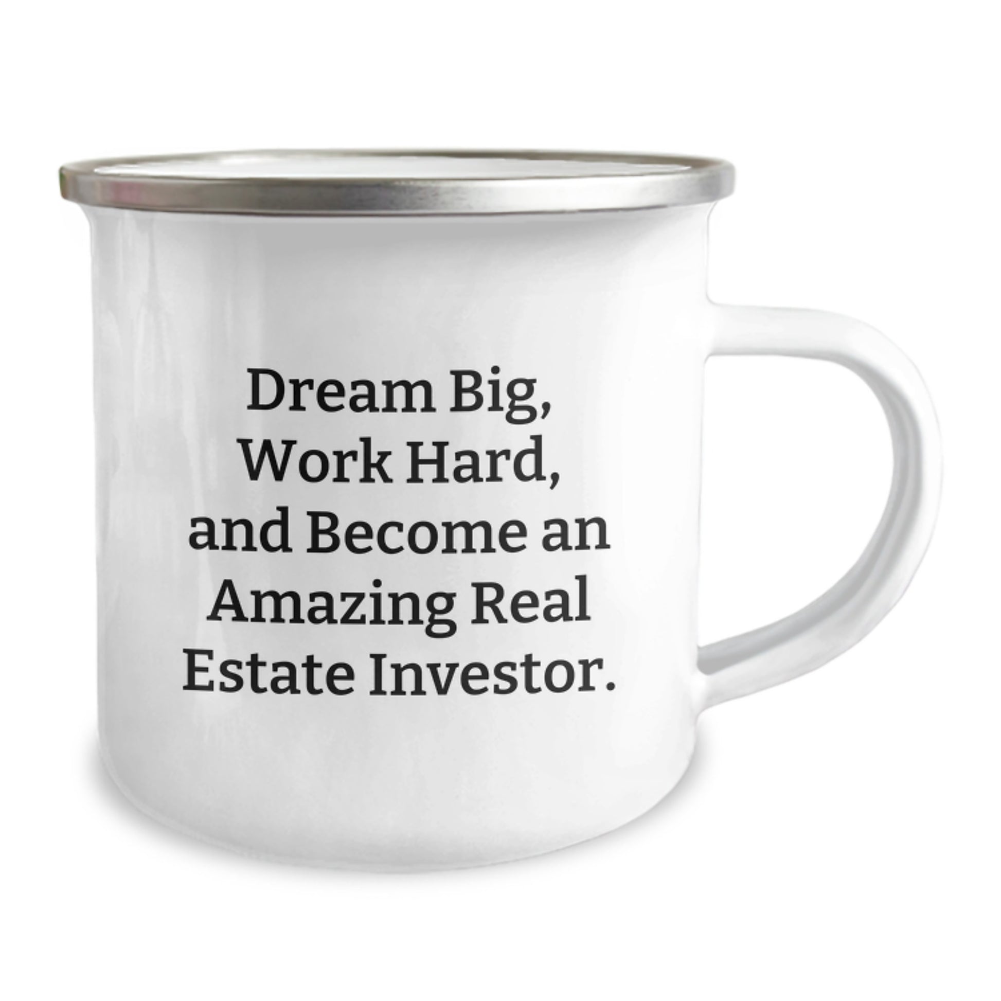 Unique Christmas Unique Gifts for Real Estate Investor Friends, Funny Inspirational Camping Mug, Gifts from Men to Real Estate Investor, Work Hard Dream Big Quote - Image 2