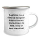 Funny Designer Gifts from Friends and Family - Caution: I'm A Retired Designer Mug - Cute Camping Mug for Christmas - Image 2