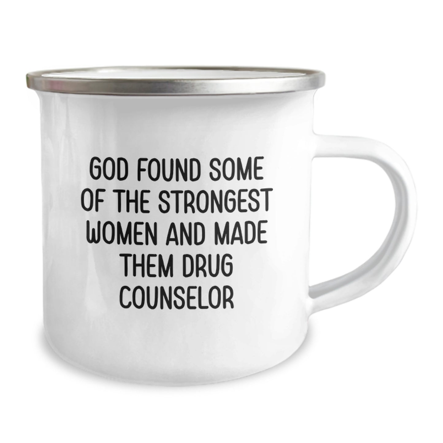 Funny Drug Counselor Gifts from Women, Inspirational Christmas Unique Gifts for Drug Counselors, Camping Mug with 'God Found Some Of The Strongest Women And Made Them Drug Counselor' Quote - Image 2