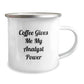 Funny Analyst Gifts from Men, Camping Mug for Friends - Coffee Gives Me My Analyst Power, Unique Christmas Unique Gifts for Coworkers, Family, Women - Image 2