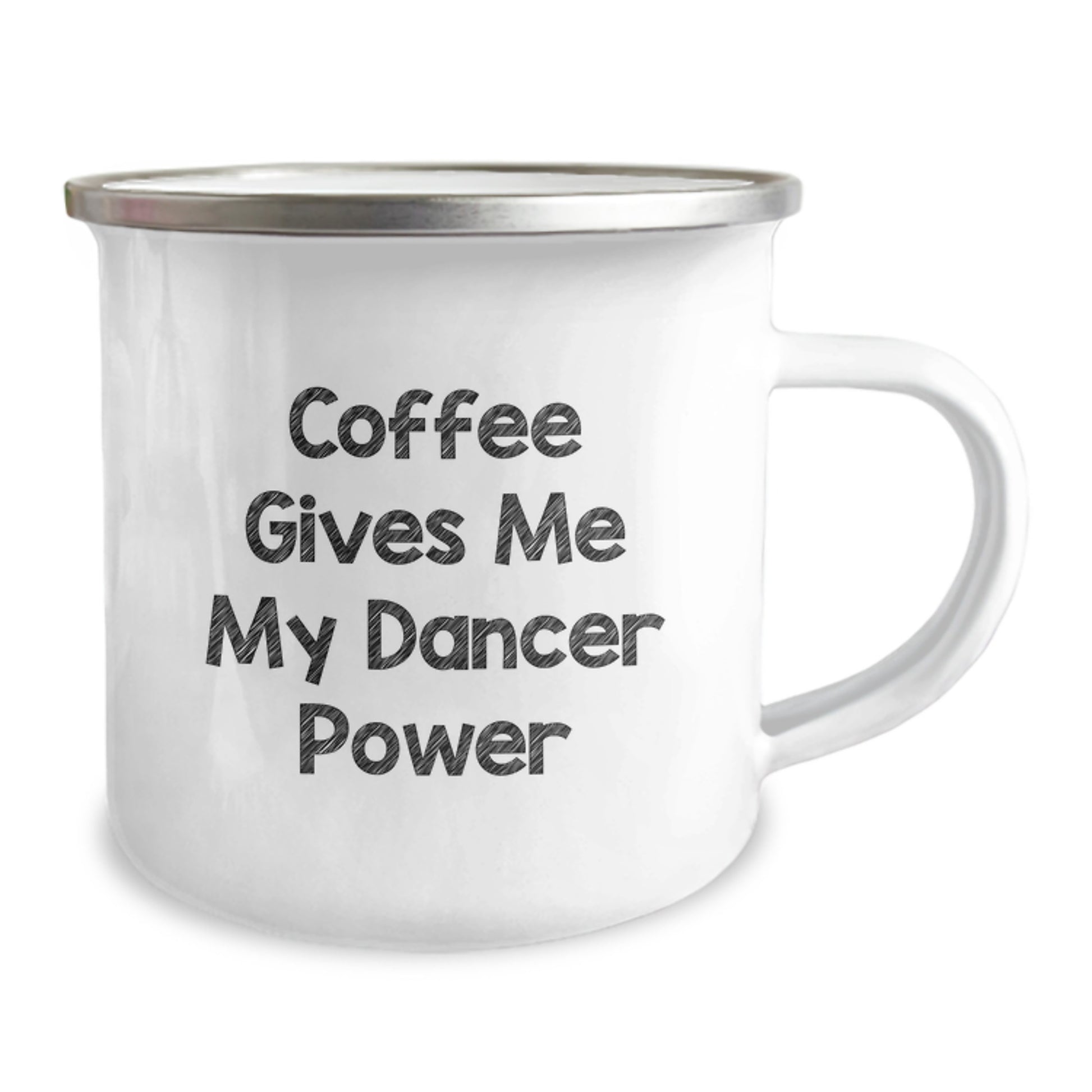 Camping Mug Gifts from Friends to Dancer Graduates with Funny Quote, Coffee Gives Me My Dancer Power, 12 oz Stainless Steel with Enamel Finish - Image 2