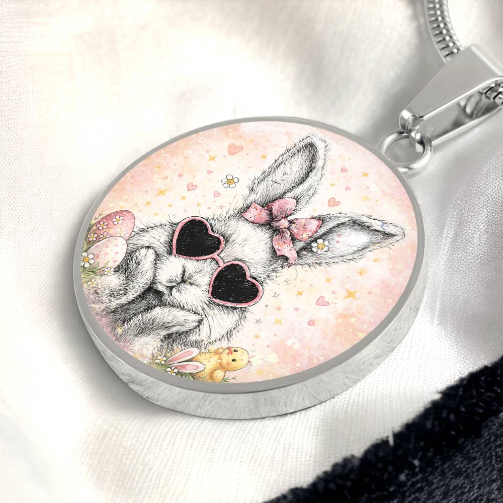 Cute Bunny Necklace or Keychain, Easter Bunny Jewelry, Rabbit Necklace for Teen Girl, Easter Basket Stuffer Gift