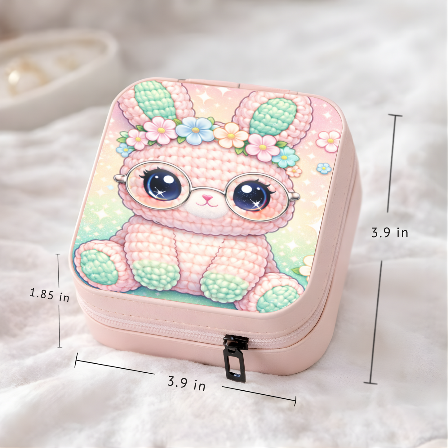 Cute Bunny Necklace or Keychain, Kawaii Easter Bunny Jewelry, Pastel Rabbit Pendant for Teen Girl, Easter Basket Stuffer Gift