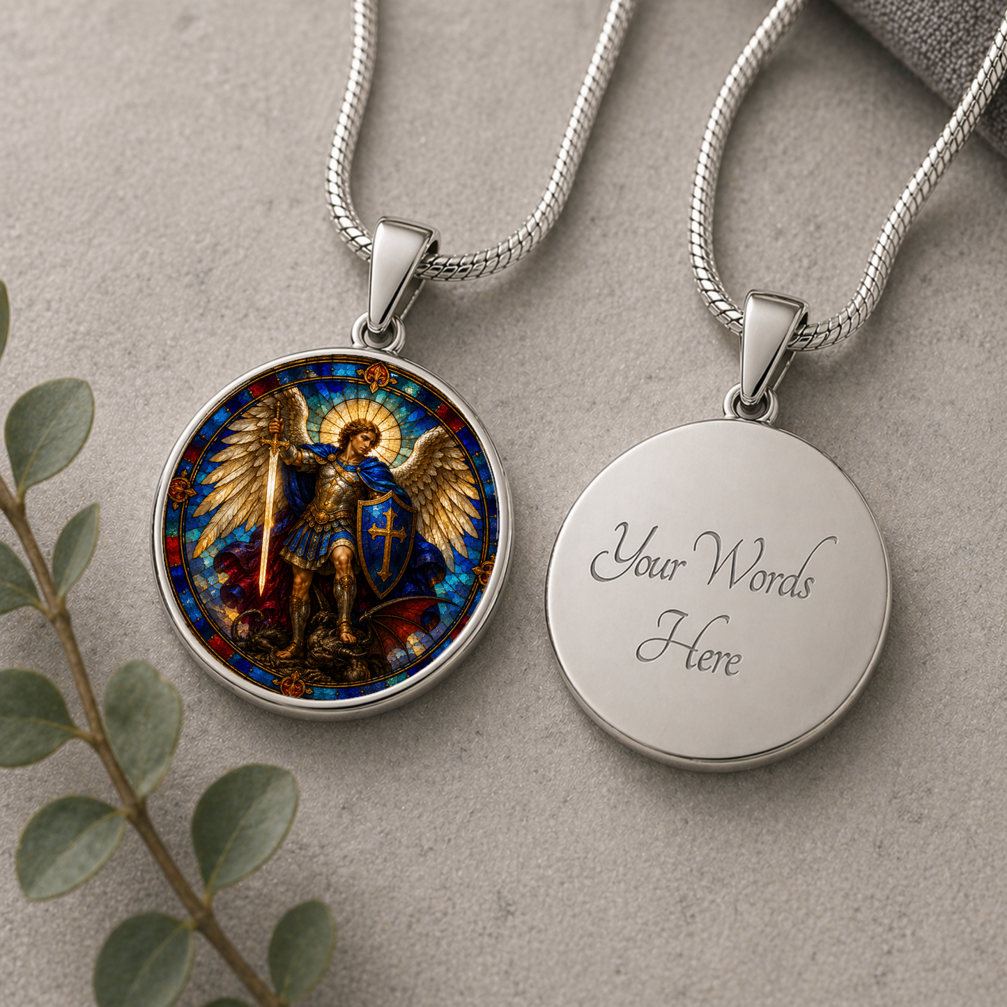 Archangel Michael Necklace or Keychain, Saint Michael Catholic Necklace, Protection Jewelry, Religious Keepsake Gift