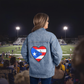 Unisex Puerto Rico Heart Flag Denim Jacket
