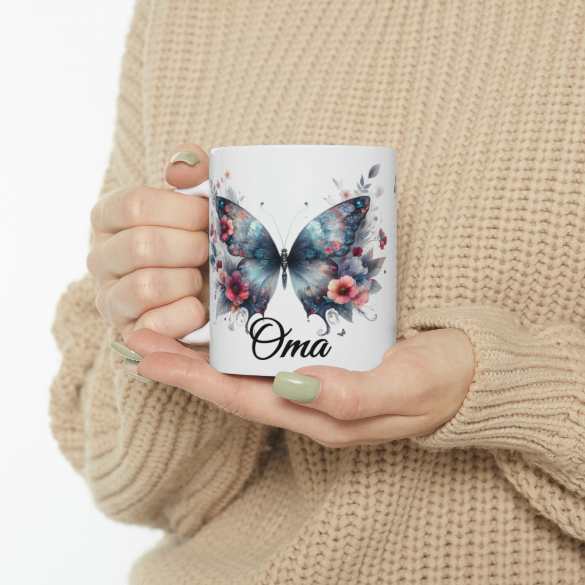 Personalized Oma Butterfly Ceramic Mug