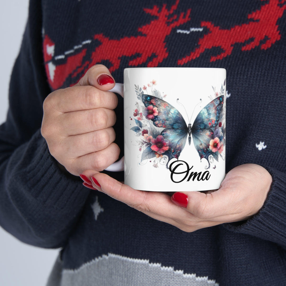 Personalized Oma Butterfly Ceramic Mug