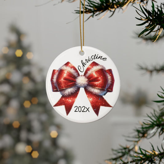 Personalized Coquette Bow Ornament