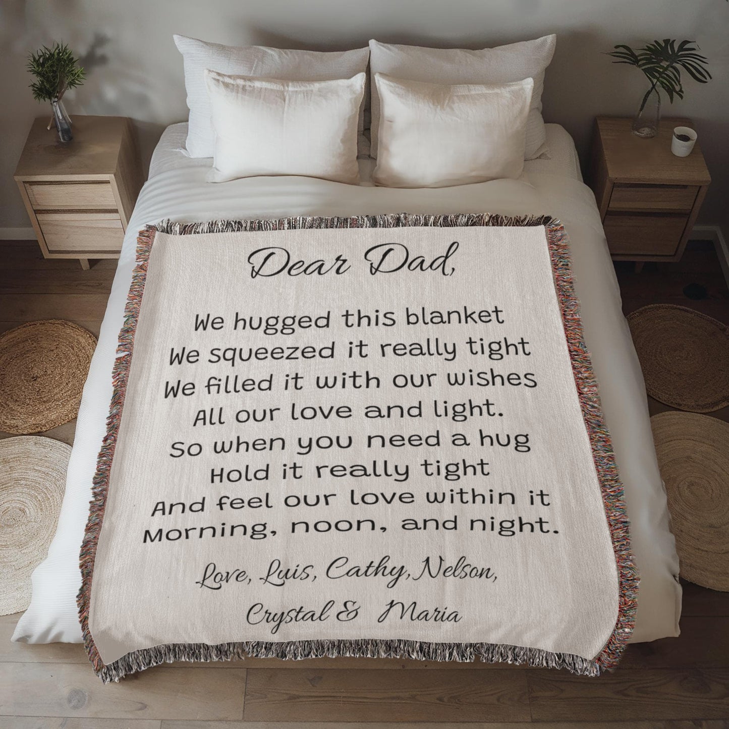 Personalized Grandpas Dad blanket, Custom Grandpa Gift with Kids Name, Father’s Day Gift from Kids, Sentimental Gift for Dad, Custom Family