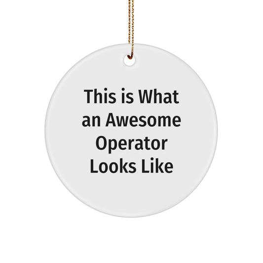 Funny Operator Gifts from Family - This Is What An Awesome Operator Looks Like Circle Ornament for Christmas - Image 1