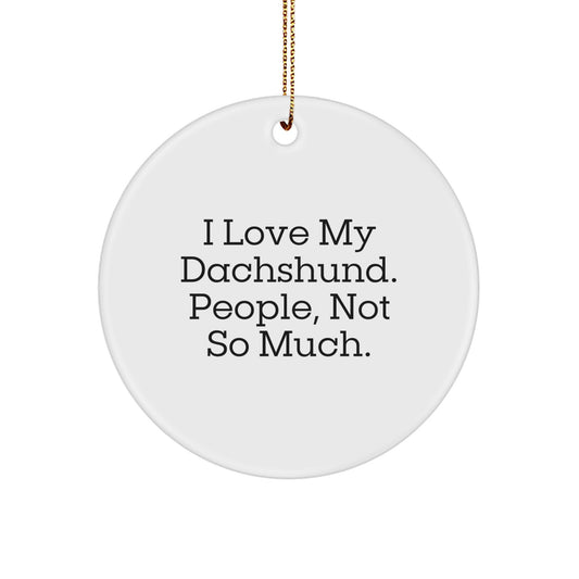 Funny Dachshund Dog Lover Gifts from Friends for Christmas Unique Circle Ornaments - Image 1