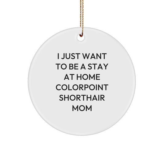 Funny Colorpoint Shorthair Cat Gifts from Friends for Christmas Colorpoint Shorthair Cat Mom Circle Ornament - Image 1