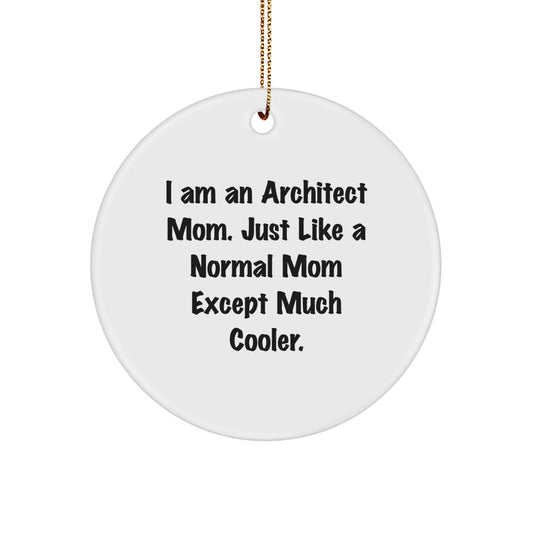 Funny Architect Mom Christmas Circle Ornament Gifts from Friends and Family for Men and Women - Image 1