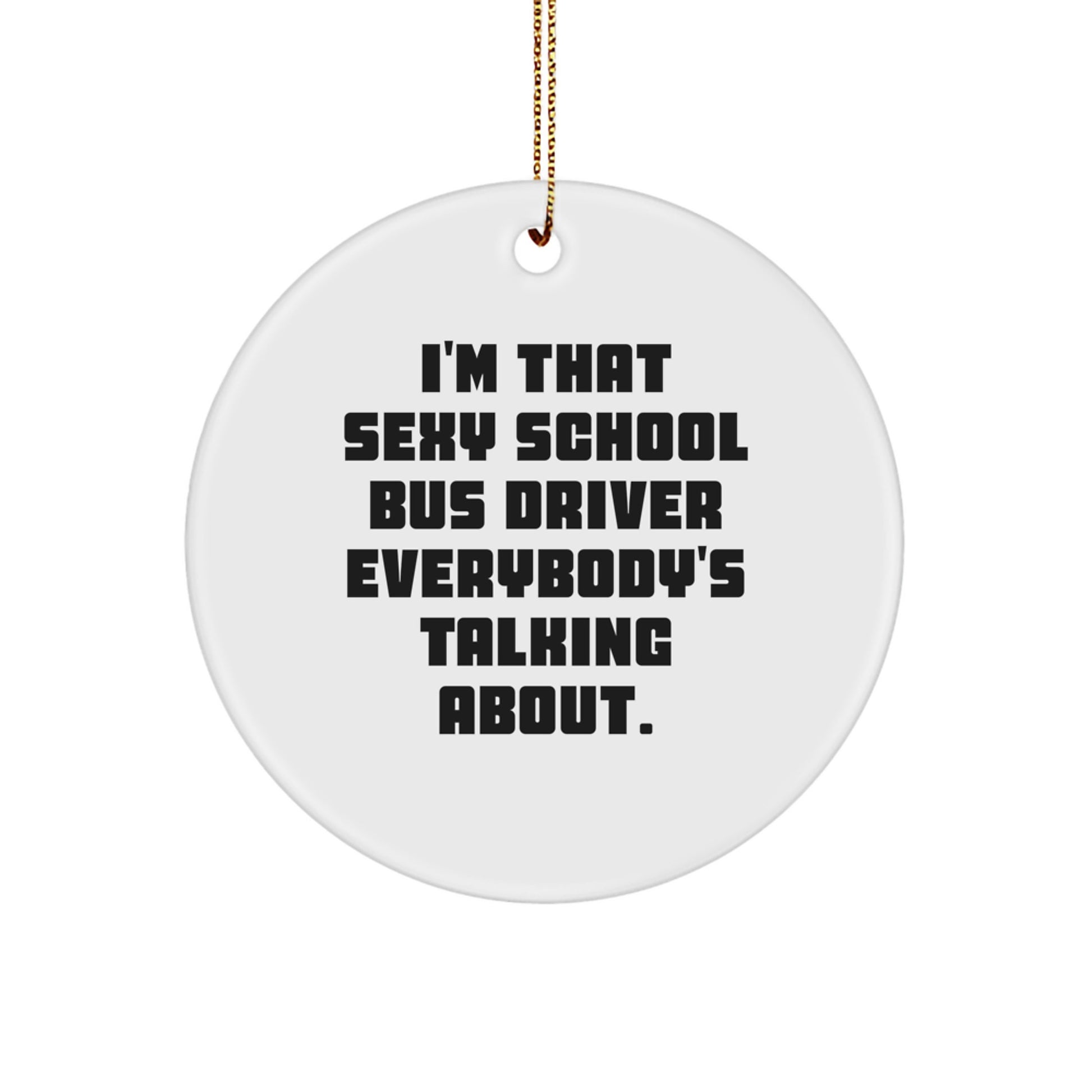 Funny School Bus Driver Gifts for Christmas Unique Circle Ornaments from Men, School Bus Driver, Women, Friends, Coworkers, Family - Image 1