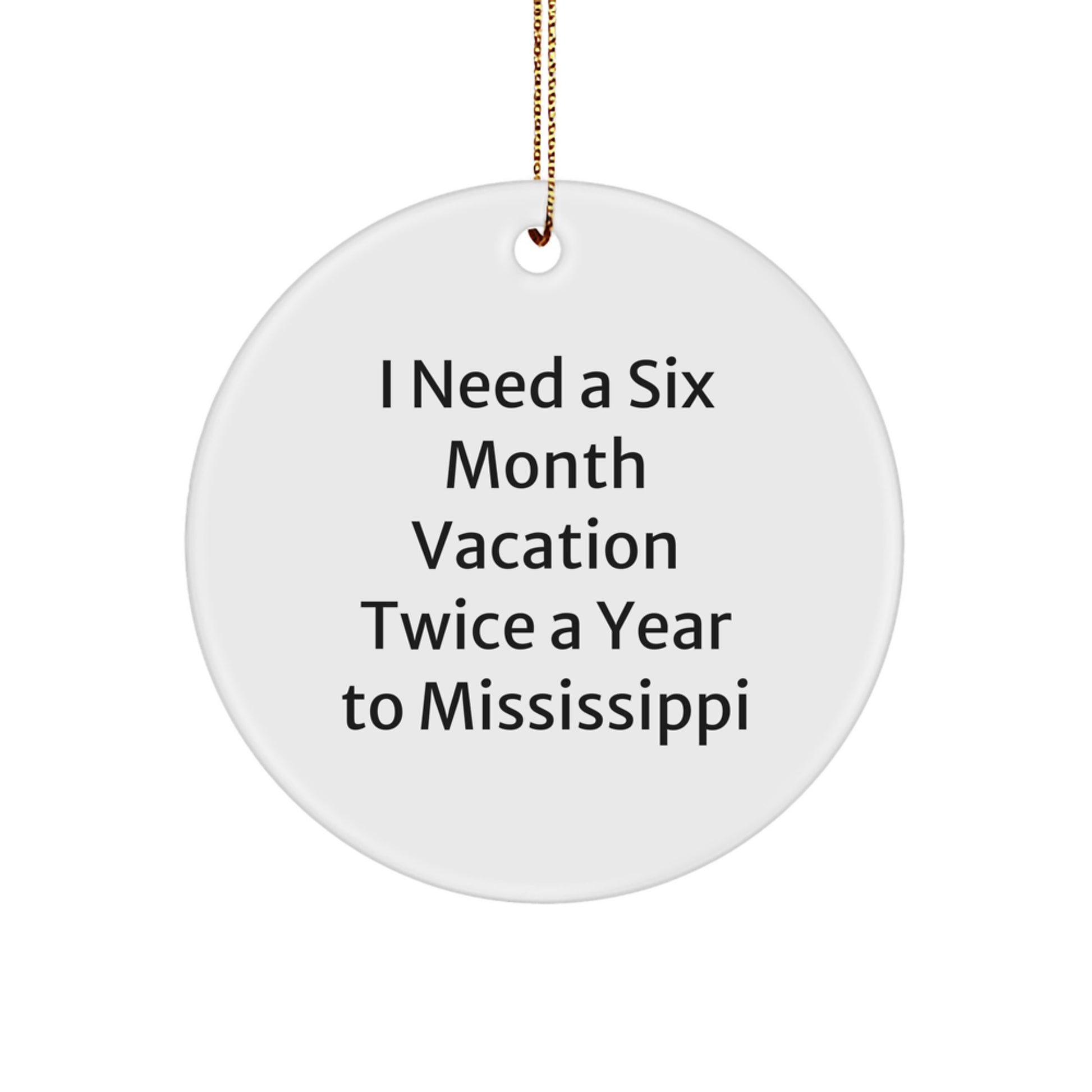Funny Mississippi Circle Ornament, Gifts from Friends to Mississippi Fans, Christmas Unique Gifts - Image 1