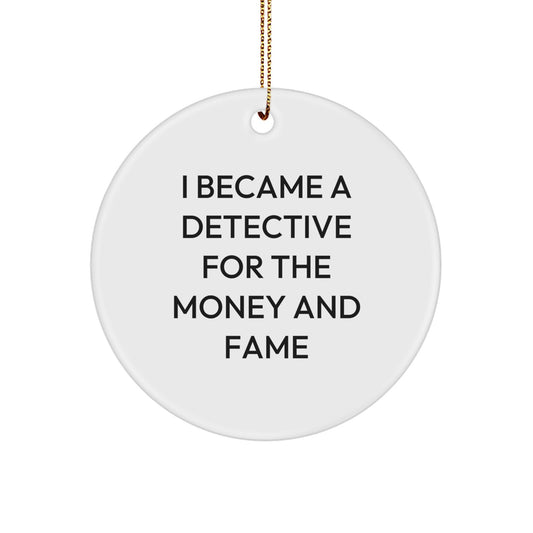 Funny Detective Circle Ornaments Gifts from Men to Detective Friends - Image 1