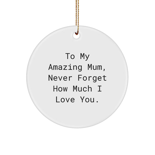 To My Amazing Mum Gifts, Circle Ornament for Mum, Never Forget How Much I Love You. Gifts from Family, Christmas Unique - Image 1