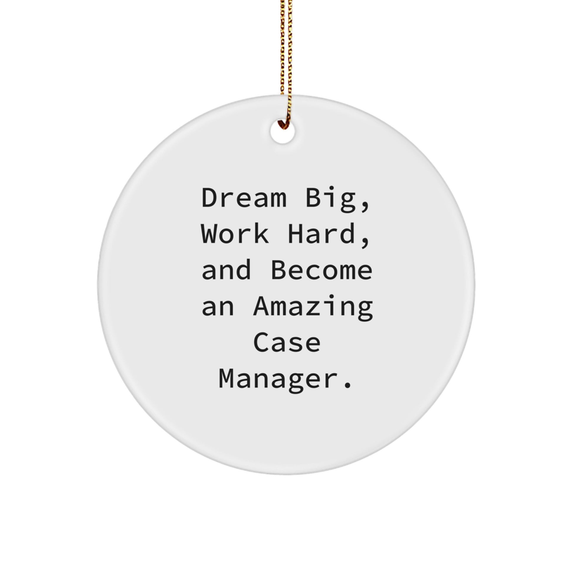 Case Manager Gifts - Dream Big, Work Hard, Amazing Circle Ornament for Christmas, Gifts from Friends to Family - Image 1