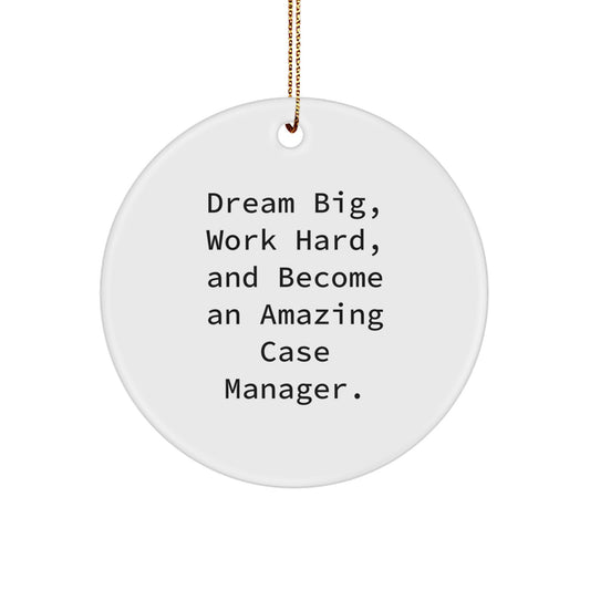 Case Manager Gifts - Dream Big, Work Hard, Amazing Circle Ornament for Christmas, Gifts from Friends to Family - Image 1