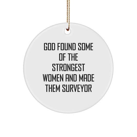 Funny Holiday Gifts for Surveyor, Surveyor Woman Gifts, Circle Ornament for Women, Christmas Unique Gifts from Friends - Image 1