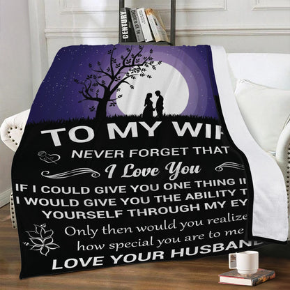 To My Wife, Never Forget Fleece Blanket