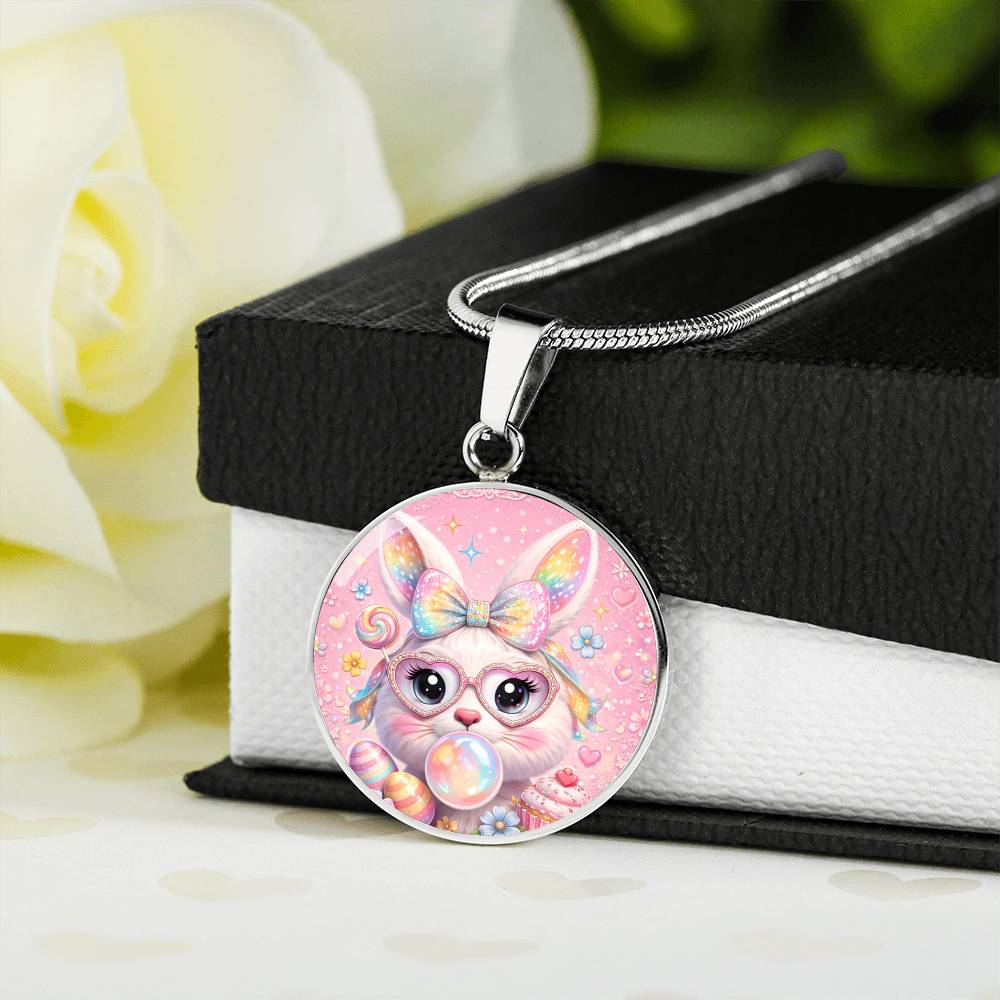 Cute Bunny Necklace or Keychain, Easter Bunny Jewelry, Kawaii Rabbit Pendant for Teen Girl, Easter Basket Stuffer Gift
