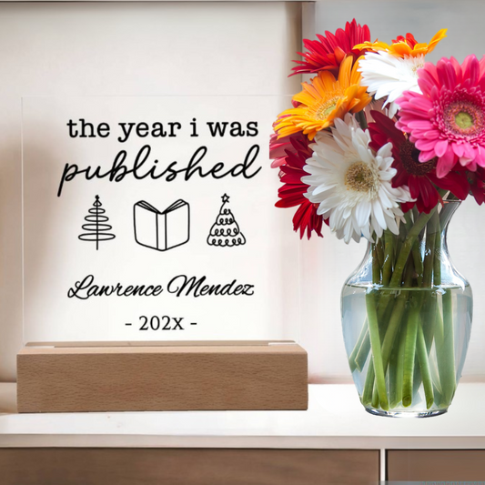 Personalized Author Plaque, The Year I Was Published, Custom Published Author Gift, New Writer Keepsake, Bestselling Book, Literary Gift