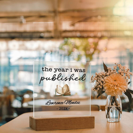 Personalized Author Plaque, The Year I Was Published, Custom Published Author Gift, New Writer Keepsake, Bestselling Book, Literary Gift