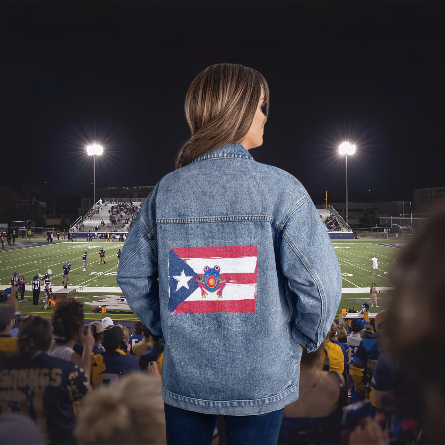 Unisex Puerto Rico Flag Coqui Denim Jacket