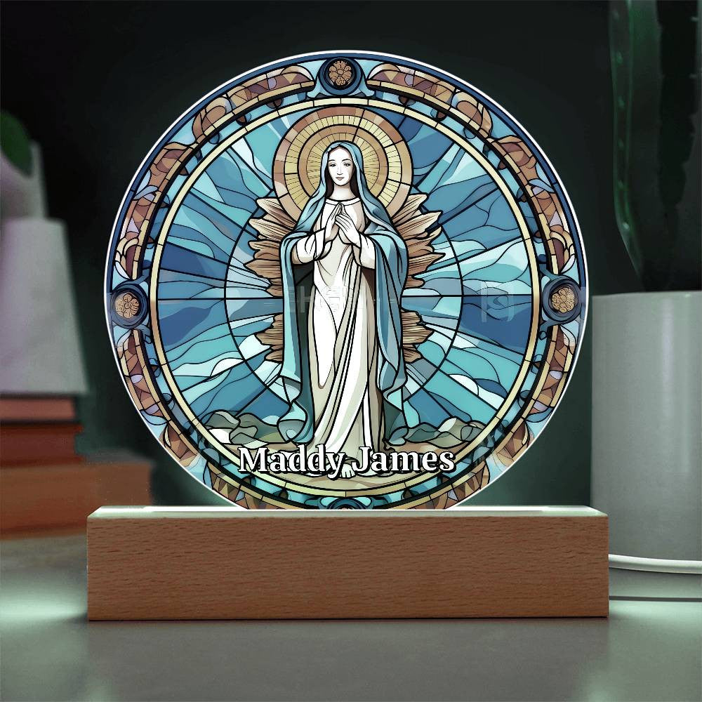 Personalized Virgin Mary Art Plaque