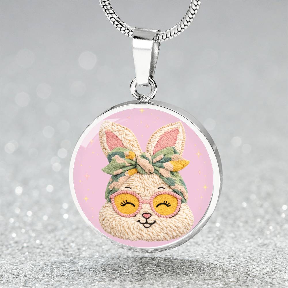 Crochet Bunny Necklace or Keychain, Cute Easter Bunny Jewelry, Amigurumi Rabbit Pendant for Teen Girl, Easter Basket Stuffer Gift
