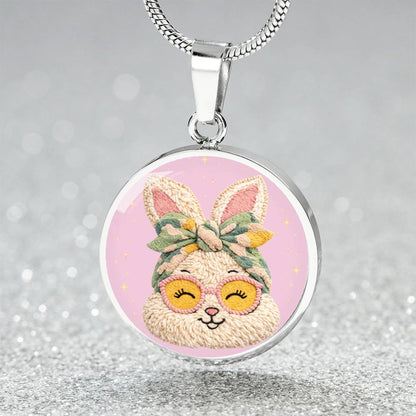 Crochet Bunny Necklace or Keychain, Cute Easter Bunny Jewelry, Amigurumi Rabbit Pendant for Teen Girl, Easter Basket Stuffer Gift